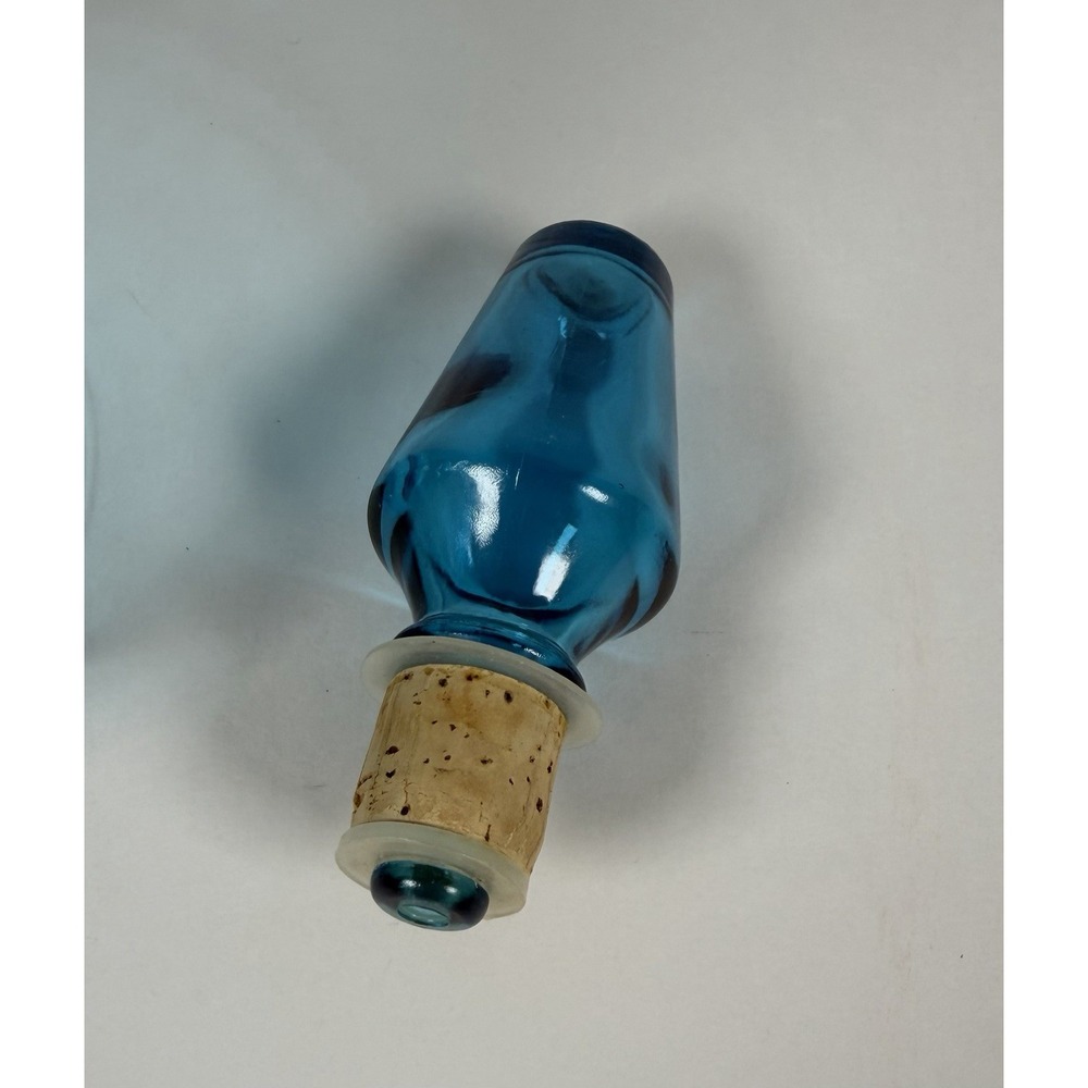 VTG Downy Fabric Softener Blue Glass Bottle Decanter 13 1/2 Inches Tall - Picture 2 of 6